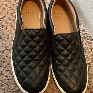 Black quilted faux leather shoes from A New Day by Target.